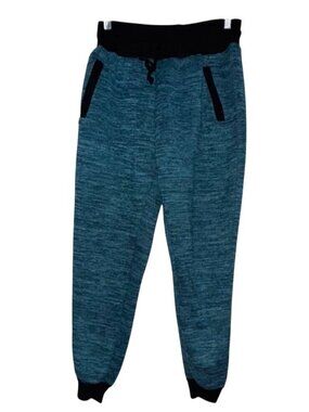 Women's Blue & Black Jogger Sweatpants With Drawstring & Pockets Size L